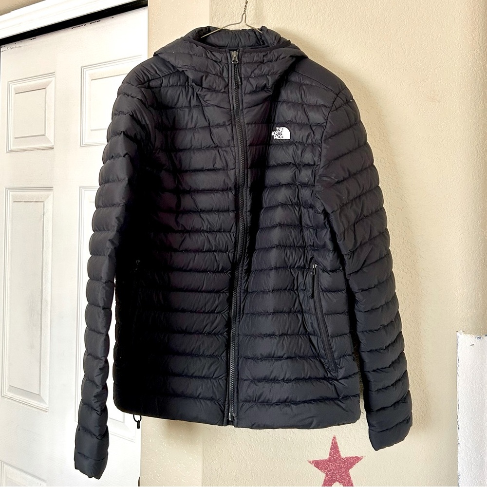 The North Face Stretch Down Hooded Jacket.